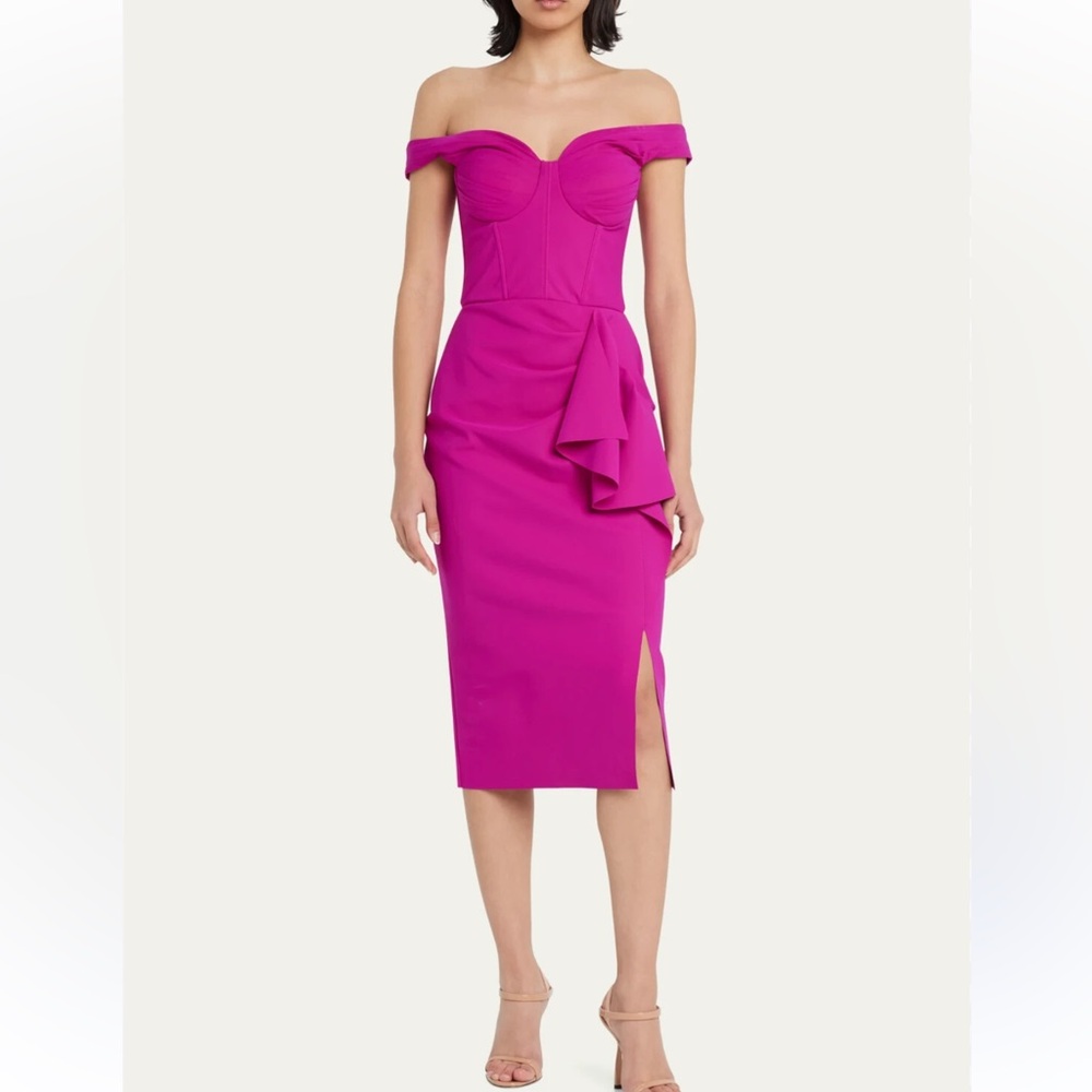 Chiara Boni Off-Shoulder Midi Dress